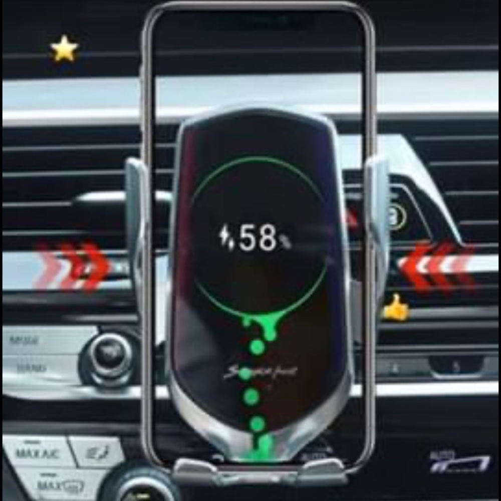 Auto open and close phone charger/air vent mount